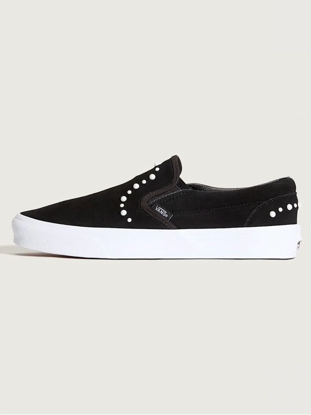 Vans Classic Slip-On Suede Pearl Black Shoes Women 9.0US